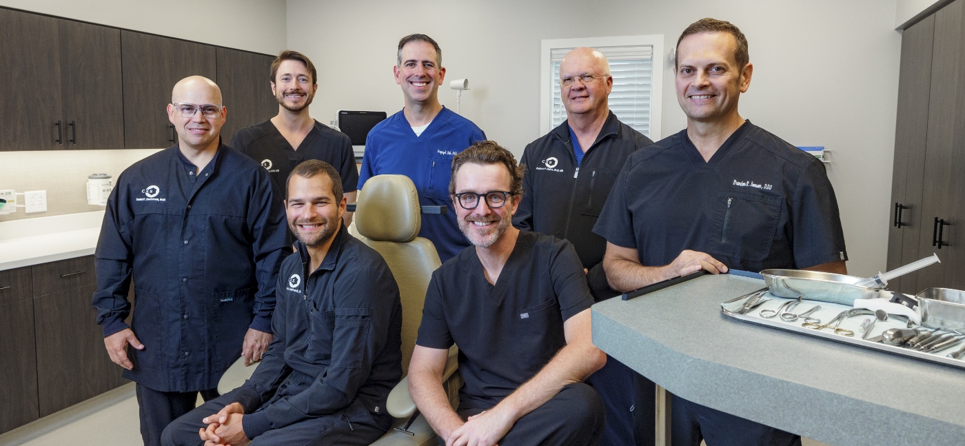 Conestoga Oral Surgery team members smiling in Lancaster oral surgery office