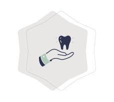 Hand holding a tooth icon