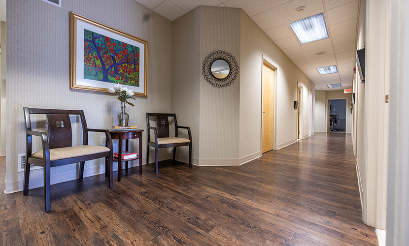 Hallway leading to treatment rooms